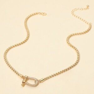 BETHANEY GOLD RHINESTONE PAVED NECKLACE